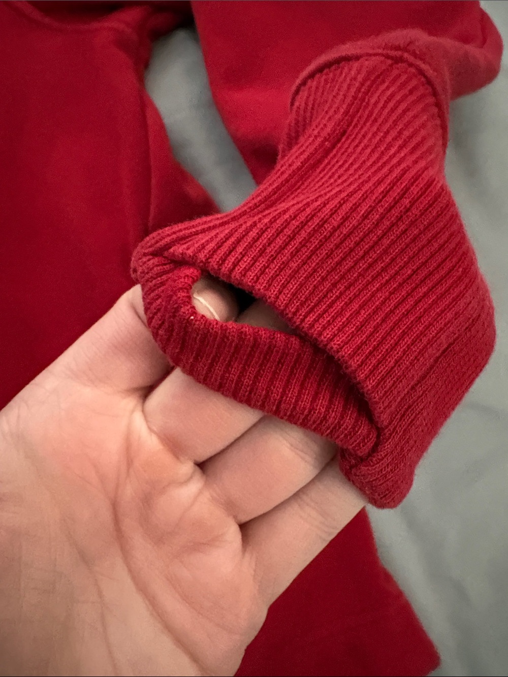 Women's Red Funnel Neck Sweater - Picture 4 of 9